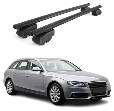 Image de Barres de toit Transversales pour Audi A4 B8 Break 2008-2015 Aluminium Noir 2Pcs, Image générée par une IA