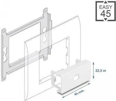 Produktbild von Delock - Easy 45 - Einrastmodul - 1 Modul - weiß, RAL 9003