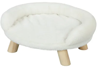 Productafbeelding van PawHut kattenbed, hondenbank, hondenmand, huisdiersofa met verhoogd ontwerp, crème