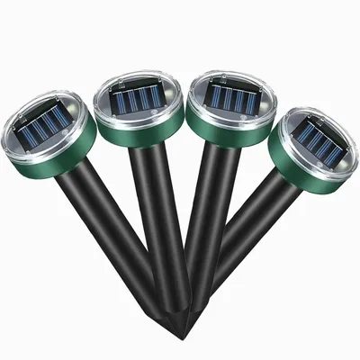 Produktbild von Ultrasonic Maulwurfsabwehr, 4 Stück, variable Frequenz 400-1000 Hz, solarbetrieben, für Garten, Feld und Rasenflächen, effektiv gegen Maulwürfe Retoo