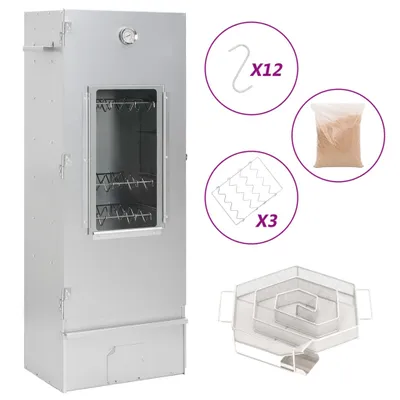 Image de vidaXL Fumoir avec générateur de fumée froide Acier galvanisé