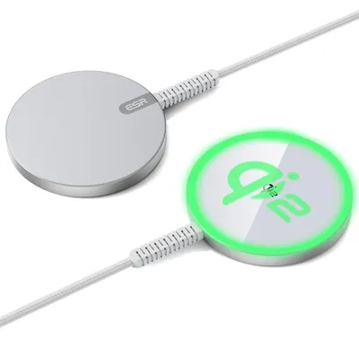 Zdjęcie produktu dla ESR Bezprzewodowa Ładowarka HaloLock Qi2 MagSafe, 15W, 1,5 - Srebrna