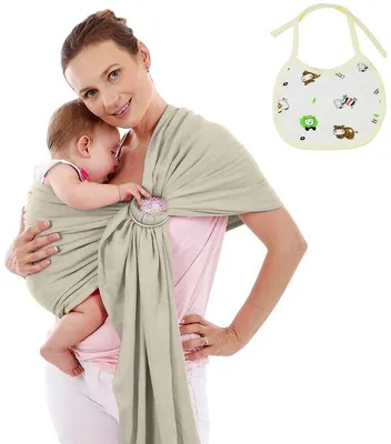 Obrázok produktu pre Unyqoos® Nastaviteľná ergonomická nosiaca sieťka – farba khaki, vrátane opakovateľne použiteľnej plienky, pre bábätká od 3 do 36 mesiacov (0 – 20 kg) – pre maximálny komfort a ochranu chrbtice