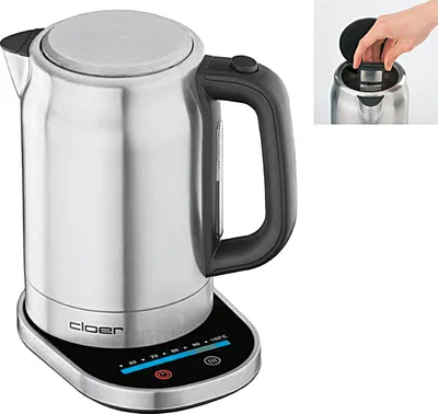 Obrázok produktu pre Cloer 4459, 1,7 L, 2200 W, Strieborná, Nerezová oceľ, Nastaviteľný termostat, Indikátor úrovne vody