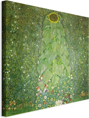 Produktbild von Italienischer Leinwand Leinwandbild - The Sunflower (Gustav Klimt) 60x60 cm Reproduktionen l-F-15001-b-a