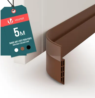 Produktbild von VOUNOT® Zugluftstopper für Türen 500cm, Selbstklebende Türdichtung unten Braun