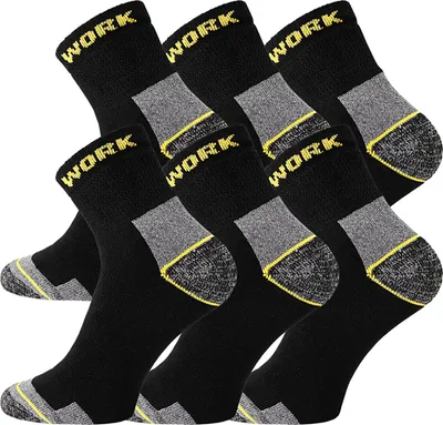 Produktbild von TippTexx 24 6 Paar Robuste Arbeitssocken, kurzer Schaft, Größe 39-42