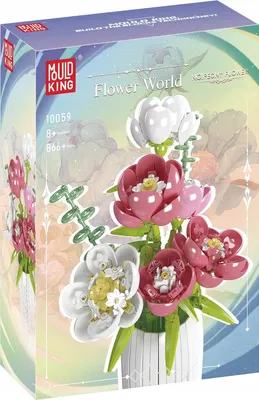 Produktbild von Mold King 10059 Pfingstrose Künstliche Blumen Bausteine Set