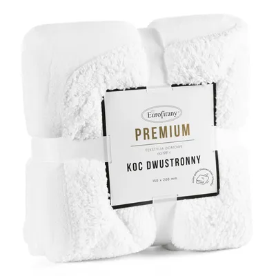 Zdjęcie produktu dla Eurofirany koc dwustronny biały 160 cm x 70 cm dekoracja