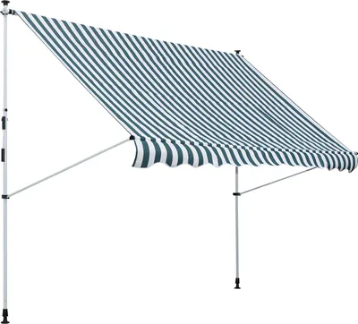 Produktbild von Outsunny Markise Klemmmarkise Faltarm Handkurbel Balkon 3 x 1,5 m Alu Grün