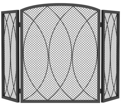 Produktbild von Kaminschutzgitter 3 Teilige Faltbarer Funkenschutz 122 x 75 cm, für Innen Kaminbereich