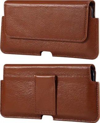 Produktbild von Coverup Universelle Smartphone Hülle aus Leder mit Gürtelclip - 6,1 Zoll - Braun
