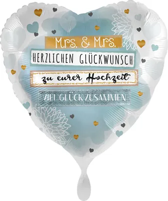 Produktbild von Folienballon Herz 45 cm gleichgeschlechtliche Hochzeit Mrs. & Mrs.