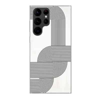 Produktbild von MuchoWow® Handyhülle Schutzhülle Hülle für Samsung Galaxy S22 Ultra Kunst - Schwarz - Weiß - Linie Silikon Softcase Handy Hülle - Abbildung