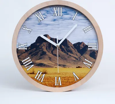 Produktbild von Holzuhr 20fi cm wanduhr - weiße Spitzen - Felsen in Namibia