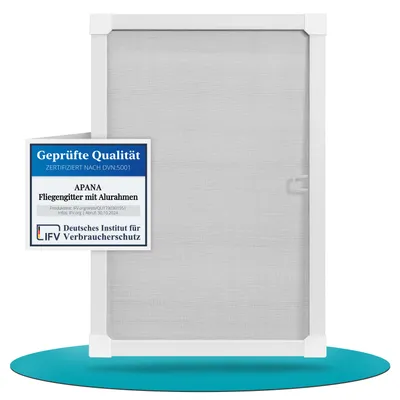 Produktbild von Fliegengitter Insektenschutz Fenster Alu Rahmen nach auf Maß ohne Bohren Bausatz,Farbe:weiß (RAL9010),Größe (Breite x Höhe):40 x 60 cm