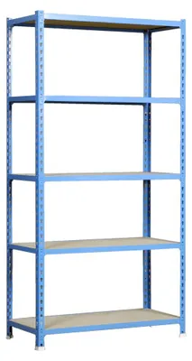Produktbild von Schwerlastregal BIG MULI | HxBxT 200x120x50cm | 5 Fachböden | Fachlast 200kg | Blau | Lagerregal Kellerregal Werkstattregal Metallregal Fachbodenregal Steckregal