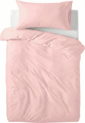 Image de Housse de couette HappyFriday Basic Kids rose clair lit bébé 2 pièces