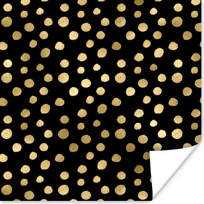 Produktbild von MuchoWow® Poster Muster - Punkte - Gold 75x75 cm - Wand Dekoration