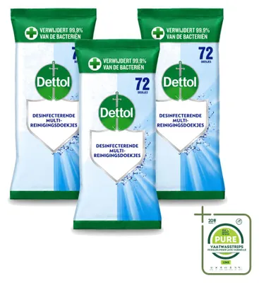 Produktbild von 3 x Dettol Reinigungstücher Cleanser ohne Bleichmittel - Großpackung - 3 Stücke