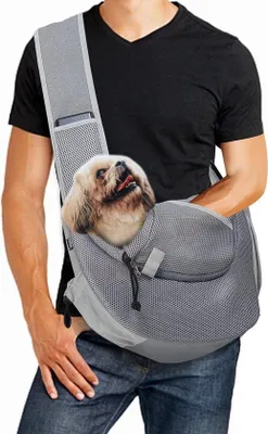 Produktbild von Famanu Tragetasche für Haustiere Atmungsaktives Mesh - Verstellbarer Schulterriemen - Tasche für kleine Hunde - bis 4,5 kg