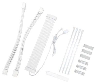 Image de Kit de câbles gainés ARGB à monter soi-même : câble d'alimentation 5 V à 3 broches, câble RGB synchrone et double câble d'extension GPU à 8 broches pour carte mère
