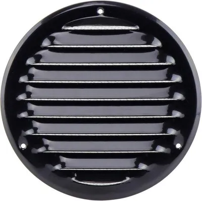 Produktbild von Runder Lüftungsgitter 125 mm - Stahl - Schwarz mit Insektenschutzgitter - Für die Belüftung - Abluftgitter