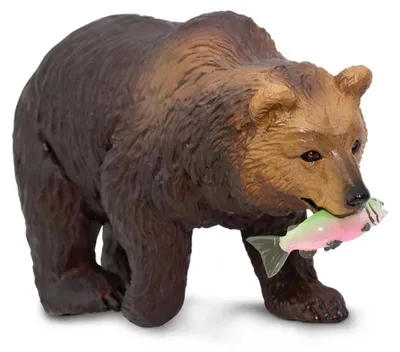 Produktbild von spieltier Grizzlybär mit Fisch-Junior 8 x 5,5 cm braun
