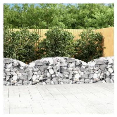 Produktbild von Gabione 200x50x60/80 cm Gabionenkorb Gabionenwand Zaun Metall Steinkorb Wand Steingabionen Drahtkorb Zäune Gartendeko Verzinktes Eisen