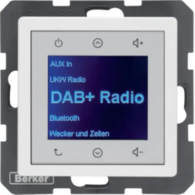 Produktbild von HAGER Berker Q.1/Q.3/Q.7 Q.x Radio Touch podtynkowe DAB+ Bluetooth weiß samt 30846089