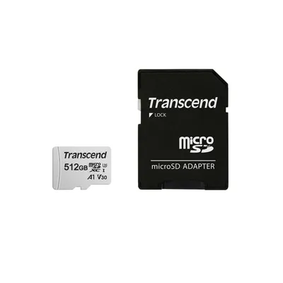 Zdjęcie produktu dla Transcend 300S - Karta pamięci flash (adapter w zestawie) - 512 GB - A1 / Video Class V30 / UHS-I U3 / Class10 - microSDXC
