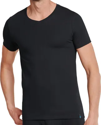Produktbild von Schiesser Herren T-shirt V-Ausschnitt schwarz 6  ST