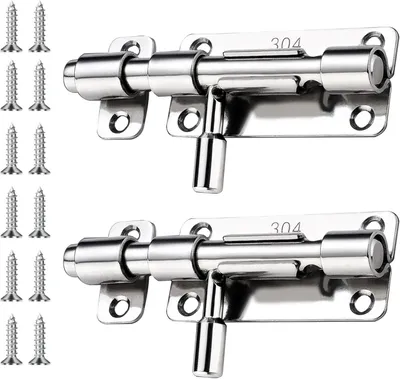 Productafbeelding van Deurslot Sliding Protectors 2 Pcs, RVS, Roestvrij en Corrosiebestendig, Zilver, voor Badkamers