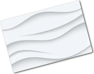 Produktbild von Tulup Glas Herdabdeckplatte - 80x52 cm - Glaskeramikkochfeld-Abdeckung Spritzschutz Glasabdeckplatte - Einteilig - Kunst: Modern & Klassisch - Wellen Abstraktion - Weiß