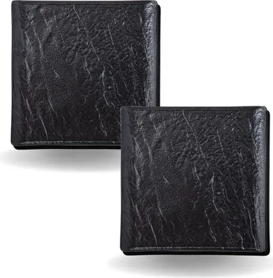 Image de Wilmax - Lot de 2 dalles carrées 27 x 27 cm, SlateStone Noir WL-661107/A2
