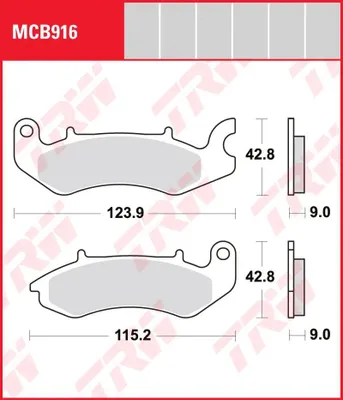 Produktbild von TRW Bremsbelag "MCB 916"