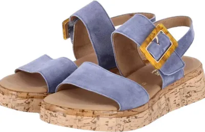Immagine prodotto di Gabor Comfort 62744-26 sandalo da donna, pelle, Heaven (blu), sandalo con zeppa - sandalo da donna / fionda, blu, pelle (vacchetta)