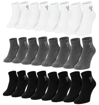 Produktbild von Black Snake Quarter Socken 12 Paar knöchelhoch Sport - 43/46 - Schwarz/Grau/Weiß