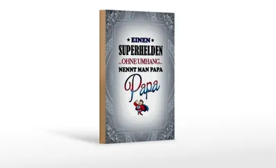 Produktbild von Holzschild Spruch 12x18cm Superhelden ohne Umhang PAPA