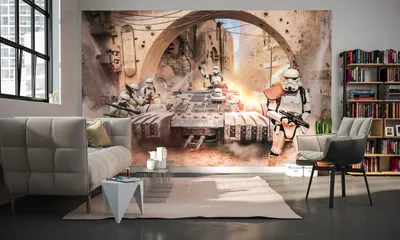 Produktbild von Komar Digitaldruck Vliestapete "Star Wars Tanktrooper", bunt, 400 x 250 cm; 027-DVD4