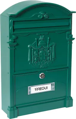 Immagine prodotto di Arregui E-2613, Cassetta per le lettere a parete, alluminio, verde, chiave, 22 cm, 260 mm