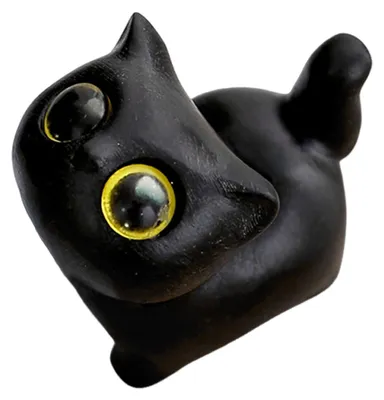 Produktbild von Mini-Katzenfigur, handgeschnitzte Holzkatzenstatue, Sammlerstück, polierte Miniaturkatze als Dekoration für Zuhause, Schreibtisch oder Bücherregal.
