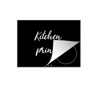 Produktbild von KitchenYeah© Herdabdeckplatte Zitate - Küchenprinz - Männer - Induktionskochfeld , 65x52cm, Küche Deko, Glaskeramikkochfeld Herdabdeckung, Abdeckplatte fùr Kochfeld