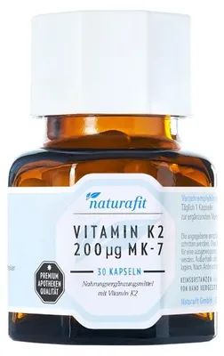 Produktbild von naturafit Vitamin K2 200 µg Mk-7 Kapseln, 30 St. Kapseln