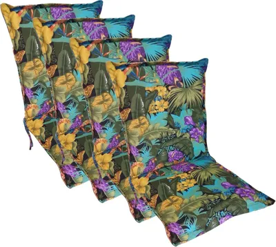 Image de 4x Coussin de chaise à dossier bas 105x50 Coussin d'assise pour fauteuil