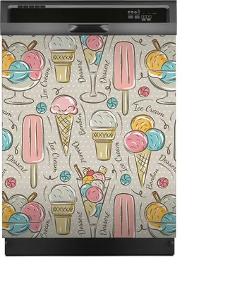 Produktbild von Magnete Dekorative 60x70 cm Küche Magnetmatte Spülmaschine - Eiscreme und Süßigkeiten