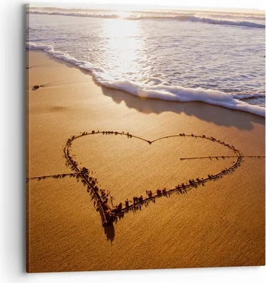 Produktbild von Bild auf Leinwand - Leinwandbild - Sommer Meer Sand Strand - 70x70cm - Wand Bild - Wanddeko - Leinwanddruck - Bilder - Kunstdruck - Wanddekoration - Leinwand bilder - Wandkunst - AC70x70-3163