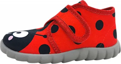 Produktbild von Fischer Kinder Hausschuh Mädchen Stiefel Allover Muster Flexi, Größe:25 EU, Farbe:Rot