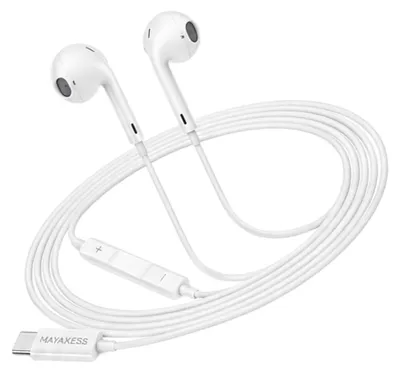 Produktbild von Mayaxess, USB-C In-Ear Kopfhörer mit Mikro für Galaxy S20 Fe, Weiß