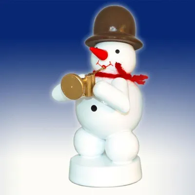 Produktbild von Schneemann Musikant mit Jazztrompete (8cm) von Zenker Volkskunst